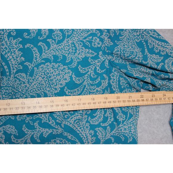 Laura Scott Petite XL‎ Women's Paisley Print Blouse Button Up 3/4 Sleeve - Picture 2 of 6